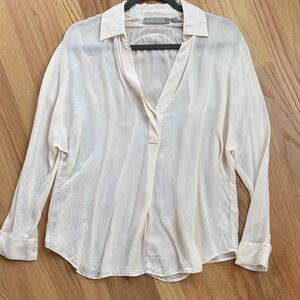 vince sheer Cream Women's Blouse
